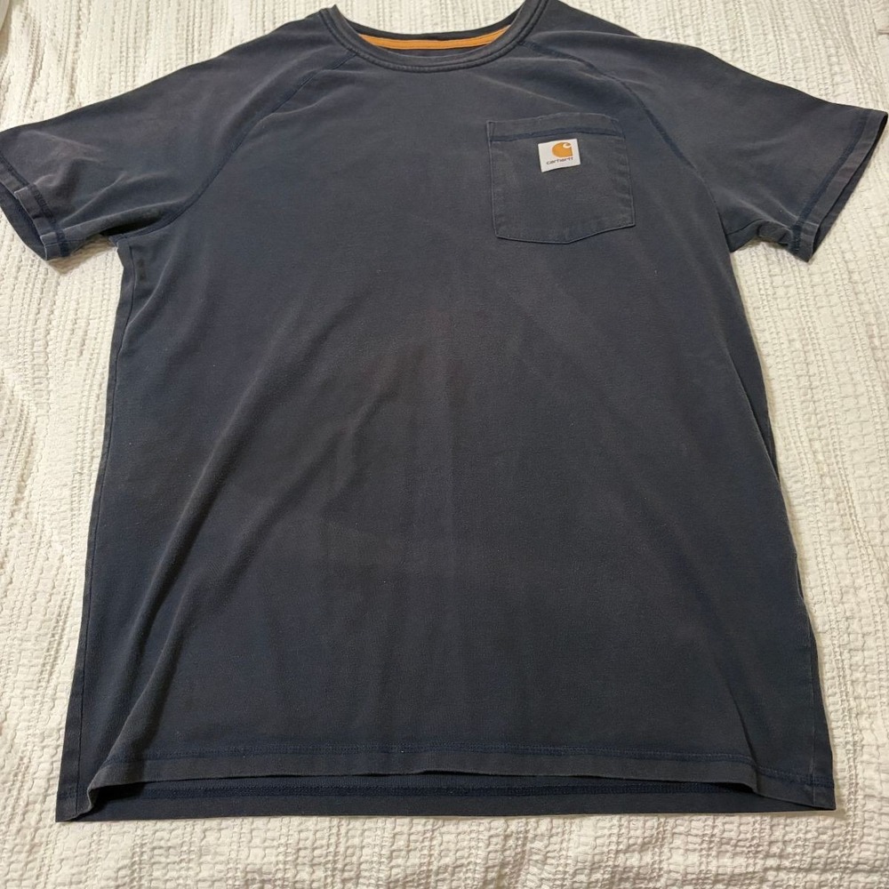 Carhartt Short Sleeve Shirt Relaxed Fit Mens M Navy Casual Preowned